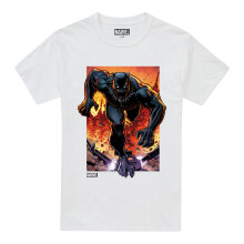 (XL, White) Black Panther Mens Explosion T-Shirt
