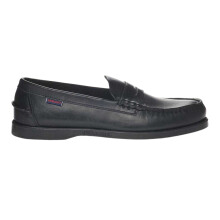 (8 UK, Total Black) Sebago Mens Dolphin Waxed Leather Loafers