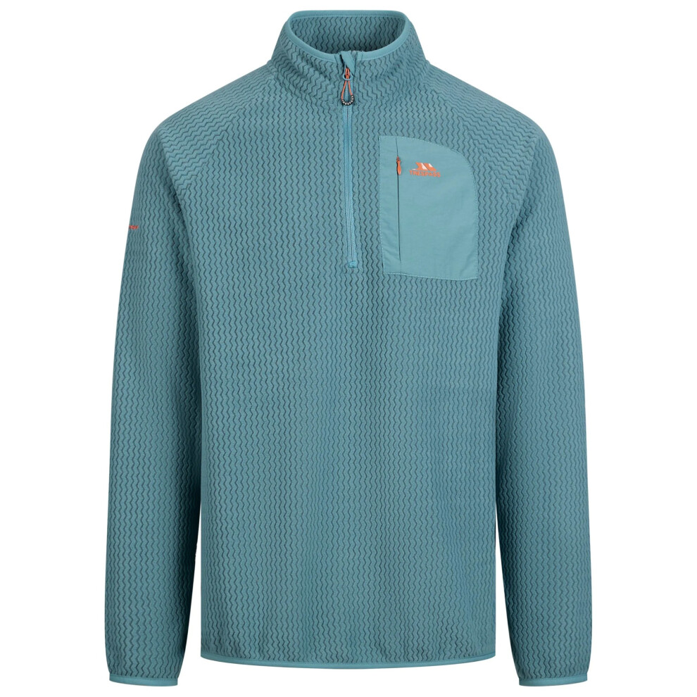 Trespass Men's Harry Half Zip Fleece - Greensea - Xs - Greensea - 100% Polyester - Image 3
