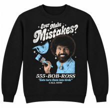 (XL, Black) Bob Ross Unisex Adult Ever Make Mistakes? Sweatshirt