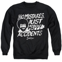 (M, Black) Bob Ross Unisex Adult Happy Accidents Sweatshirt