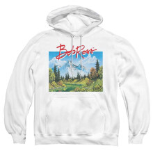 (L, White) Bob Ross Unisex Adult Valley Signature Hoodie