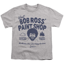 (3-4 Years, Athletic Heather) Bob Ross Childrens/Kids Paint Shop T-Shirt
