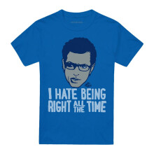 (L, Royal Blue) Jurassic Park Unisex Adult I Hate Being Right All The Time Ian Malcolm T-Shirt