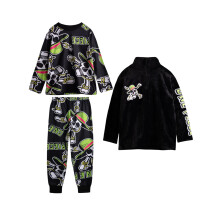 (5-6 Years, Black) One Piece Boys Jolly Roger Long Pyjama Set