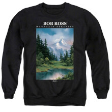 (M, Black) Bob Ross Unisex Adult Mountain Serenity Sweatshirt