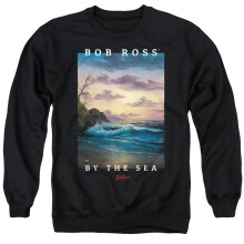 (XXL, Black) Bob Ross Unisex Adult By The Sea Sweatshirt
