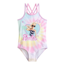 (11-12 Years, Pink) Barbie Girls Doll Tie Dye One Piece Swimsuit