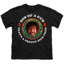 (12-13 Years, Black) Bob Ross Childrens/Kids Son Of A Gun T-Shirt