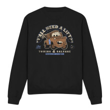 (XXL, Black) Cars Unisex Adult Tow Mater Retro Sweatshirt
