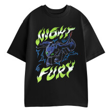 (XXL, Black) How To Train Your Dragon Mens Night Fury Short-Sleeved T-Shirt