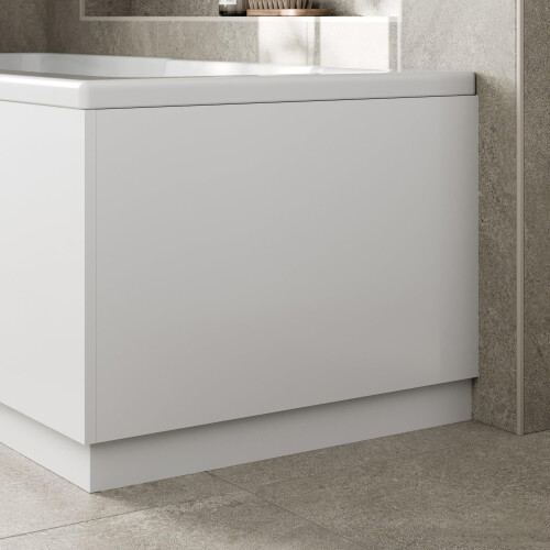 Modern Bathroom 700mm End Bath Panel 18mm MDF White Gloss Wooden Plinth Easy Cut