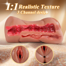 3-in-1 Silicone Male Masturbator Pocket Stroker