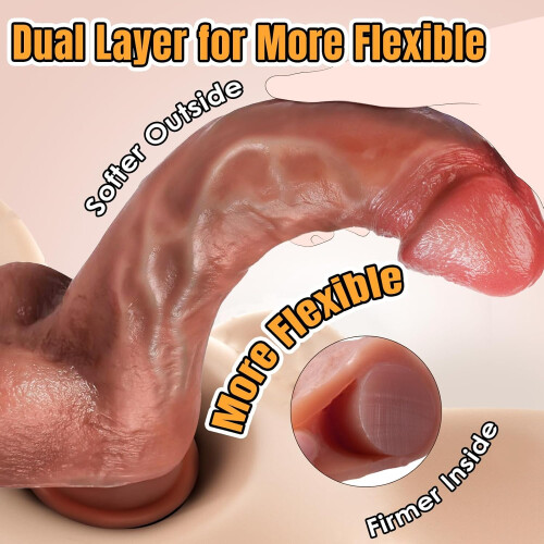 8-Inch Realistic Silicone Suction Dildo 2