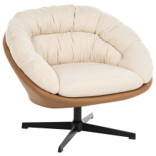Swivel Armchair TRANUM Fabric Beige