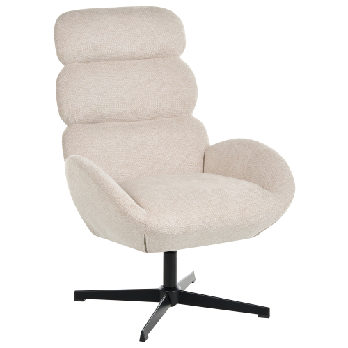 Beliani Swivel Armchair AALBORG Fabric Light Beige