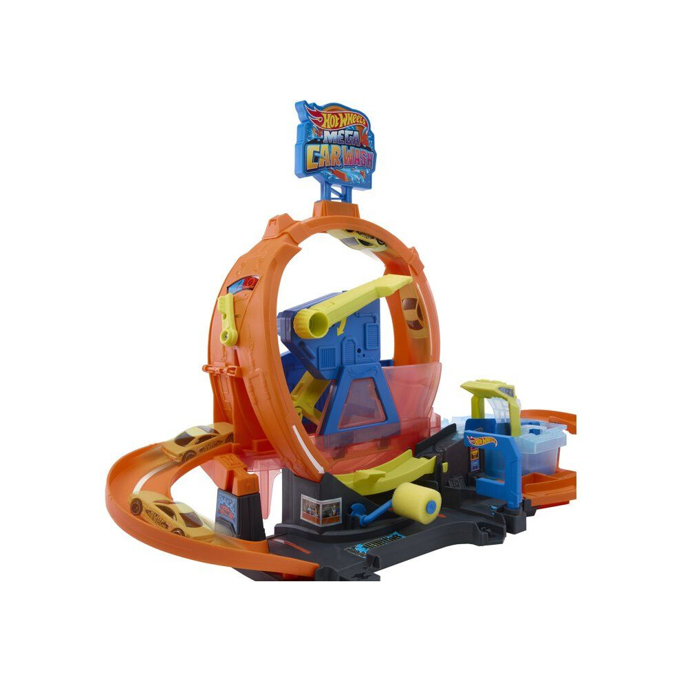 Hot Wheels City Mega Loop Car Wash Track Set With Colour Shifters Vehicle - Image 3