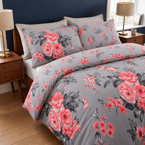 Reversible Duvet Quilt Cover Floral Bedding Sets 2