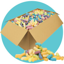 Triplast MultiColour ECO Packing Peanuts (5 Cubic Ft) - Corn Starch