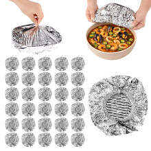 30pcs Reusable Aluminum Foil Food Covers, Premium Pop Up Foil Food