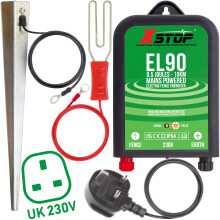 XSTOP 230v Mains Powered Electric Fence Energiser EL90 10Km Range,