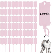 Sturiz 60pcs Waterproof Pink Plastic Key Tags Label Seal Shipping