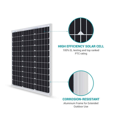 Renogy 50 Watt Solar Panel 12 Volt Monocrystalline Module PV Charger 1