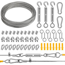 Wire Rope Kit,20m/3mm Garden Wires for Climbing Plants,PVC Coated