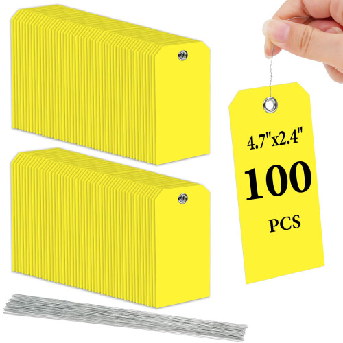 Flintronic 100PCS Plastic Shipping Tags, Blank Waterproof Plastic