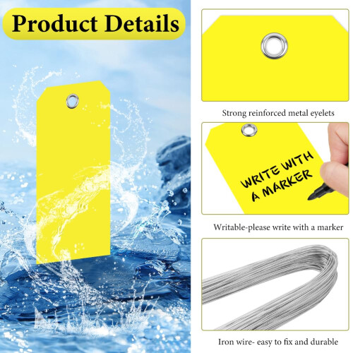 Flintronic 100PCS Plastic Shipping Tags, Blank Waterproof Plastic 2