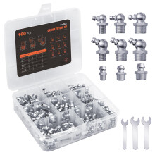 TRILINK Grease Nipples Assorted Kit – 160pcs M6, M8, M10 Metric