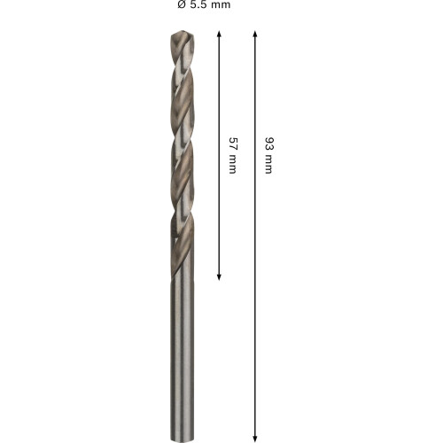 Bosch PRO Metal HSS-G, 5.5mm, CYL, 1 2
