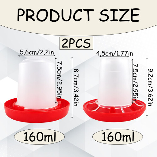 2Pcs Chick Feeder, Chick Feeder and Drinker Set, Poultry Farming 1