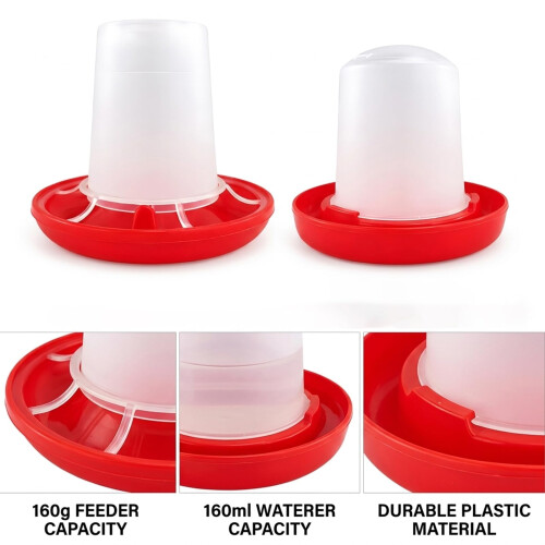 2Pcs Chick Feeder, Chick Feeder and Drinker Set, Poultry Farming 2
