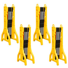 4 Pcs Expandable Mobile Barrier for Safety - Yellow & Black | Plastic