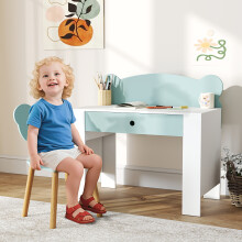 (Green) AIYAPLAY Kids Desk and Chair Set, Children Writing Table with Drawer
