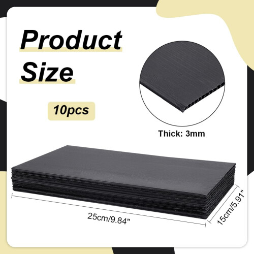 NBEADS 10Pcs Corrugated Plastic Sheets, 3mm Thick Plastic Board 1