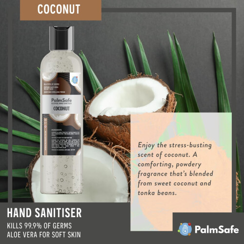 Palm Safe Coconut Alcohol Hand Sanitiser 250 ml Disc Top 1
