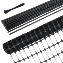 Barrier Fencing Mesh Garden Fence 1m x 30m with 25 Pack Fencing Pins,