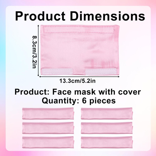 6pcs Satin Mask Strap Covers, Comfortable & Breathable Soft Face 1