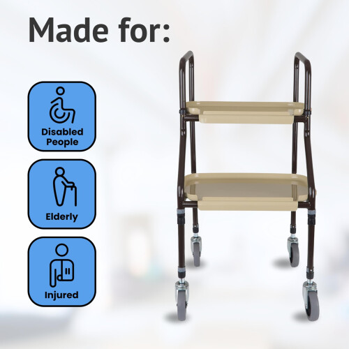 HOMECRAFT Shelf Mobility Trolley – Height Adjustable Trolley, Walking 1