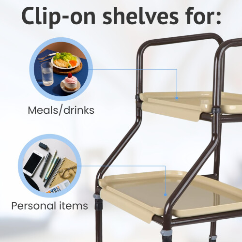 HOMECRAFT Shelf Mobility Trolley – Height Adjustable Trolley, Walking 2