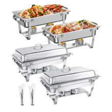 Chafing Dish Buffet Set 9L,Easy Assembly, 4 Pack Food-Grade Stainless
