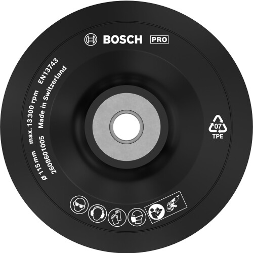 Bosch Bosch 1x PRO Backing Pad for Small Angle Grinders, M14, Soft (Ø 115