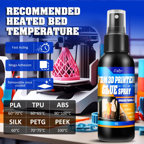 3D Printer Adhesive - 3D Print Glue Spray (Improved Version), 2