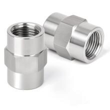 QZKJQDD 2 Pcs 1/2" Female to 1/2" Female BSP Thread, 1/2" Stainless