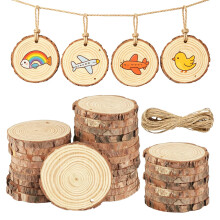Natural Wood Slices, 30Pcs Log Slices Wooden Circles, 7-8cm