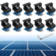 Anbte 10pcs Solar Panel End Clamp for Standard Unistrut, Aluminum