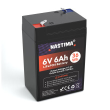 NASTIMA 6V 6Ah LiFePO4 Rechargeable Battery With BMS Protection and