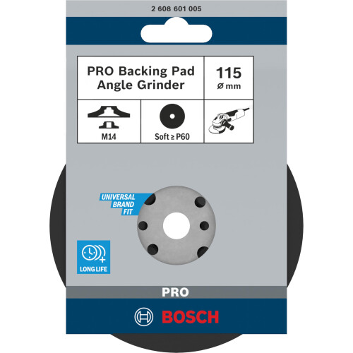 Bosch Bosch 1x PRO Backing Pad for Small Angle Grinders, M14, Soft (Ø 115 1